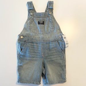 Oshkosh Bgosh denim striped overalls shorts - 24 months